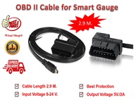 สาย OBD II Cable to Mini USB ความยาว 1.8 เมตร และ 2.9 เมตร สำหรับ Smart Gauge A202, A202S, A203, P10