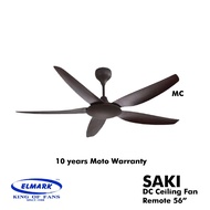 Elmark Ceiling Fan 56" Saki Colour MC , DC Motor Warranty 10 Years