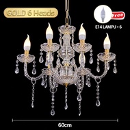 ✨harga terendah ✨6/8/8+4 Bohlam /Termasuk Bohlam Lampu Gantung Dekorasi/ Lampu Gantung Kristal IsiDe