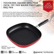 Yoshikawa Square Grill Pan 26cm Fry Pan Wajan Panggang BBQ Pan