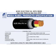 MEGA KABEL 95mm X 4core XLPE/SWA/PVC Armoured Cable