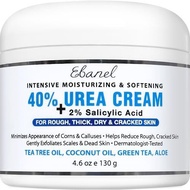 Ebanel Urea Cream 40% Plus Salicylic Acid 2%, Foot Cream for Dry Cracked Heels Feet Knees Els Hands,