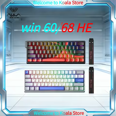 AULA Win60/68 HE Magnetic Switch Keyboard 8K RGB Hot-Swap Wired Mechanical Gaming Keyboard for Espor