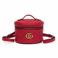 Gucci GG Marmont 絎縫 598594 女款皮革後背包 紅色