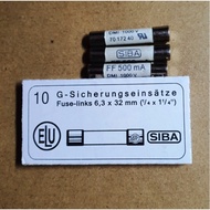 Fuse DMI SIBA 7017240 FF 500mA 1000V 6.3x32mm (1/ 4 x 1.25 inch)
