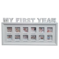 ERHYT 0-12 Months Pictures Multipurpose Place Photos Children's Art Hanging Wall Photo Frame My First Year Growing Memory Gift Baby Growth Frame Photo Holder Commemorative Frame Photo Frame