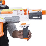 Nerf N Strike Elite blasters targeting scope, drop grip, dual-rail barrel, storage stock, banana clip and 10 darts