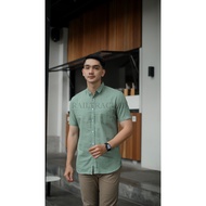 KEMEJA HIJAU Shirt Men's Short SleevePOLOS in Sage Green, White, Denim