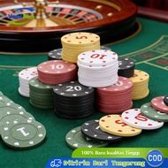 100pcs Set Poker Chip Texas Poker Chip Coin Premium Coin Thickening Chip 5 Denominations