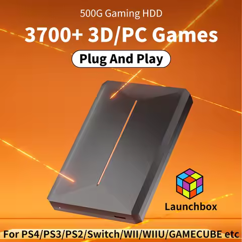 Launchbox 500G Gaming Hard Drive With 3700+ Retro/PC Games Plug&Play Game HDD With Emulators For PS4