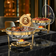 ♥ATTRACT♥ 2/4 Pack Chafing Dishes for Buffet 5QT Round Stainless Steel Chafing Dish Set for Home Par