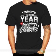 Cotton T-Shirt Printed T Shirt Men New Style Anniversary Gift 25th 25 Years Wedding Marriage