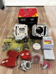 ชุดเสื้อฝาw125 4วาล์ว ฝางานRG ทรงเอ็กซ์ไซเตอร์ ลูกLHK 66-67 มิล ใส่รถชัก5-7มิล ได้เลย อะไหล่มอไซค์สิ