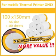 A6 100*150mm courier AWB Air waybill small roll Thermal paper label sticker for HDT334 Portable Thermal Sticker Printer