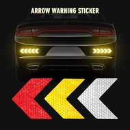 10 Pcs Car Sticker Reflective Arrow Sign Tape Warning Safety Sticker For Car Bumper Trunk Reflector Hazard Tape Car Styling