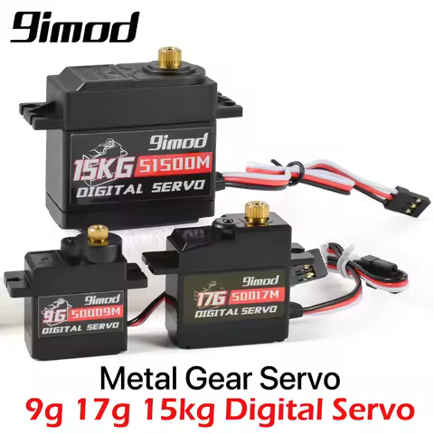 9imod 9g 17g 15kg Servo Motor High Speed Steering RC Servo Metal Gear Servo for 1/10 1/12 1/18 1/24 