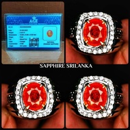 natural Sri Lanka ceylon sapphireORANGE + lab memo