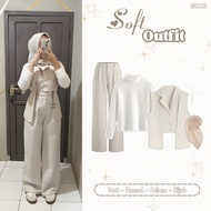 Iconix outfit 4in1 set AH225 - korean style outfit one4 set for teenage women, modern hijab, latest 