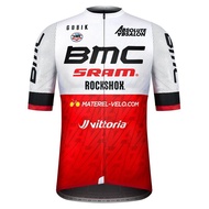 จักรยานเสือภูเขา BMC ระบายอากาศ Sram Rockshox เสื้อปั่นจักรยานแขนสั้นเสื้อสำหรับผู้ชาย