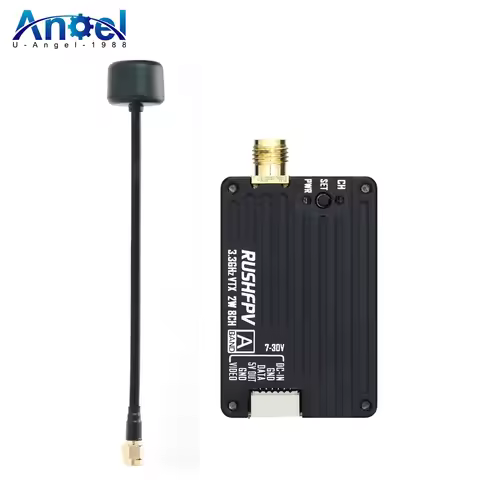 RushFPV 3.3G 2W VTX 8CH 2000MW Audio Video FPV Transmitter Receiver Module 7-30V for RC Remote Multi