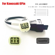 For Kawasaki 6Pin OBD2 Motorcycle OBD Diagnostic Scanner Cable Adapter Connector