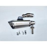 Sale สลิปออน งานแสตนเลส สำหรับ R3 / MT-03 พร้อมปลายท่อ Akapovic Shorty มีหู งานดีมาก