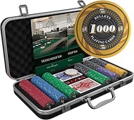 Bullets Playing Cards - Poker case with 300 Ceramic Poker Chips 'Silvio' with Values