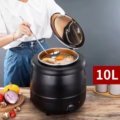 Hot Selling Electronic Commercial Equipment Hospitality Supplies Black Buffet Soup Warmer Soup 10L f
