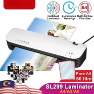 299 Laminate Machine A4 A5 A6 Size Hot and Cold Compact Laminating Machine with 50Pcs Laminating Fil
