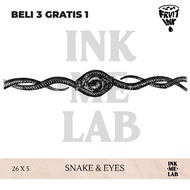 INKMELAB - SNAKE & EYES Fruit Ink Temporary Tattoo ARMBAND SNAKE model size 26x5 cm - Semi-Permanent