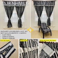 【new】۩◕❁Langsir Siap Jahit Free Tali Pengikat Ready Made Curtain Free Tieback Langsir Sliding Door 2 Panel 3 Panel Pintu