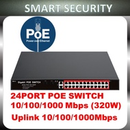 UNVISION 24 PORT POE SWITCH 10/100/1000Mbps (240W) + 2Uplink 10/100/1000Mbps AI Mode Long Distance u