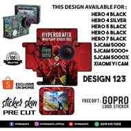 GOPRO HERO 4 , HERO 5 , HERO 6 , HERO 7, SJCAM 5000 , XIAOMI YI CAM 2K STICKER SKIN (DESIGN 123)