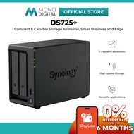 Synology DS725+ DISKSTATION 2-BAYS WITH 2.6GHZ NAS STORAGE - DATA BACKUP HOME CLOUD STORAGE - DS723+