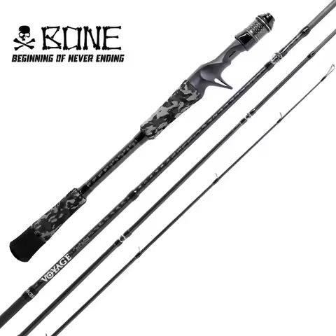 Bone Voyage 4 Piece Fishing Rod Light 136G-212G Spinning Casting FUJI Guide Portable Rod For The Tra