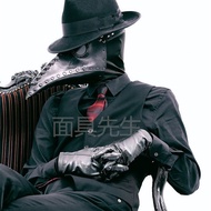 Plague Doctor Beak Mask Crow Cane Gas Hawk Billed Cyberpunk Handmade Custom Half Face
