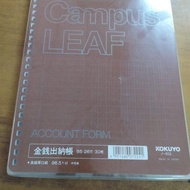Premium!! Kokuyo Campus Loose Leaf 852 - Account Form - B5 - 26 Holes - 30 Sheets