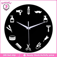 [Lovoski] Barber Shop Decoration Wall Clock Decorative Clock Wall Art Clock for Kitchen Bedroom Living Room Barber Shop