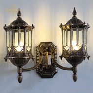 European Style Waterproof Outdoor Wall Light Double Head Outdoor Light Retro Creative Aisle Corridor