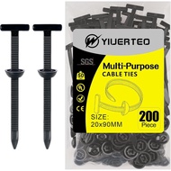 200 PCS Klip Gesper Pengikat Kabel Universal Nilon – Klip Nilon Snap Fit & Pengikat Zip Gancu Gaya T