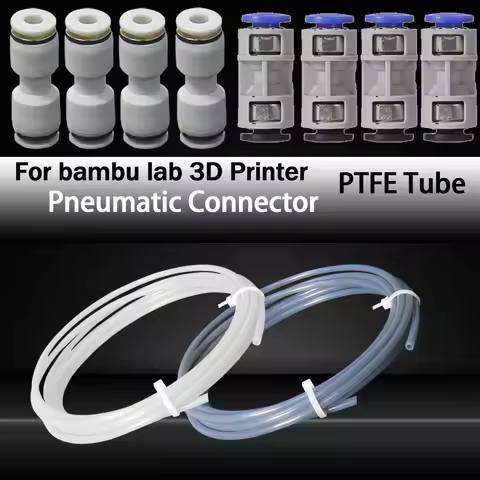 PTFE Tube 3D printer 2.5mm 4mm For Bamboo lab P1s/P1P/X1c/X1/X1E PTFE Tube 3D Printer Connector PTFE