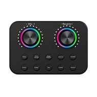 Voice Changer Live Sound Card for KTV Broadcast Recording Adjustable Microphone Volume Audio Mixer K