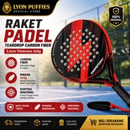 Padel Teardrop Carbon Fiber 3.6cm Thickness 365g Racket - Lyon Puffies