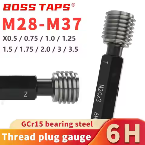 1PCS 6H M28-M37 Steel Metric Standard Fine Screw Thread Plug Gauge High Quality Wholesale Measure To
