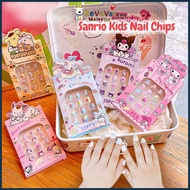 Bevavar 3D Fake Nails for Kids Sanrio Nail Stickers Kids Girl Cute Nail Art Stickers Children's Nail