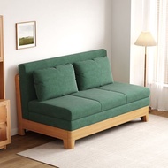 AT*🛬Solid Wood Folding Sofa Bed Dual-Use2023New Retractable Bed Multi-Function Bed Small Apartment Living Room Pull Bed
