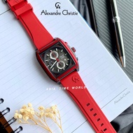 Alexandre Christie | AC 6614MCRIPBARE Chronograph Men's Watch with Black Dial Red Silicon Strap Official Warranty
