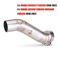 Motorcycle Exhaust Escape Modify Mid Link Pipe For Honda CBR500 CBR500R CB500F CB500X CB400 CBR400 C