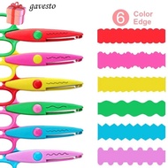 GAVESTO 1/6PCS Lace Scissors, Wavy Pattern Comfortable Hand Art Safety Scissors, Minimalistic Statio