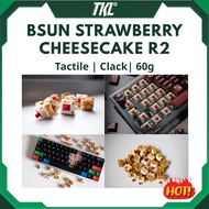 Pack of 70 switches Bsun Strawberry Cheesecake R2 | Switch Tactile 60g | PreLubed | Clack | Play lay